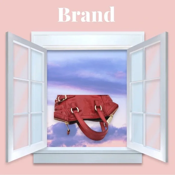 Authentic YVES SAINT LAURENTDowntown Mini Hand Bag Enamel Red 2866E